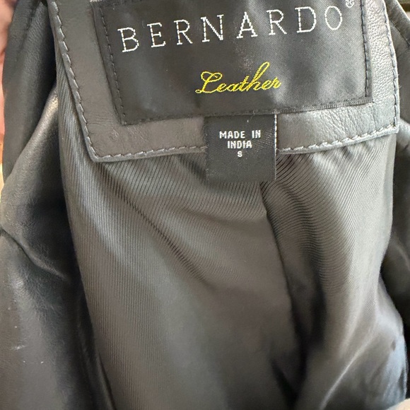 Bernardo Women's Black/dark Charcoal Leather Jacket Size S - Picture 7 of 11